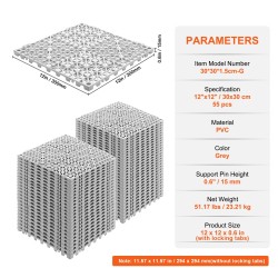 Toisiinsa lukittuvat PVC-kuivatusmatot 55 kpl 30 x 30 cm märkätiloihin