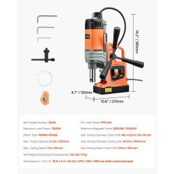 Magneettiporakone 1300 watin kannettava metallipinnoille 40 millimetrin poraushalkaisija 13000 newtonin pitovoima