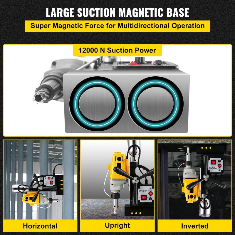 Magneettiporakone 1100 W maksimi 40 mm halkaisija 125 mm syvyys 11 porakruunua