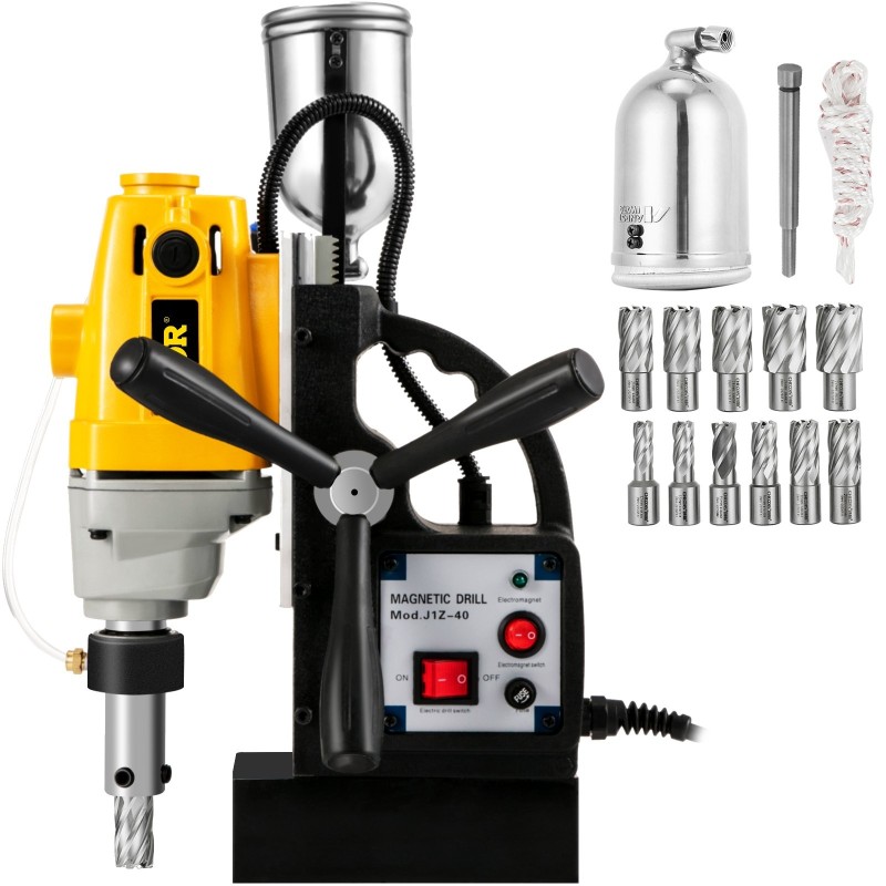 Magneettiporakone 1100 W maksimi 40 mm halkaisija 125 mm syvyys 11 porakruunua