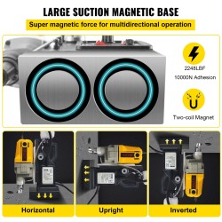Magneettipora kannettava 1100W kuparimoottori 40 mm kruunupora 12000N mukana 7 terää