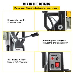 Magneettipora kannettava 1100W kuparimoottori 40 mm kruunupora 12000N mukana 7 terää