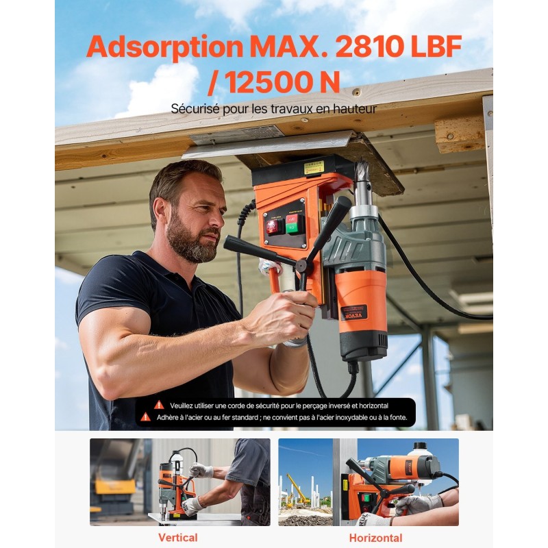 Magneettiporakone 1450W 40 mm kruunuporalla 11 kpl kruunuporia