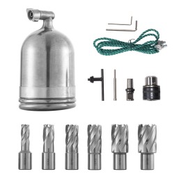 Magneettipylväsporakone 1100 wattia 12000 newtonin magneettivoima 40 millimetrin poraushalkaisija 6 onttoa poranterää