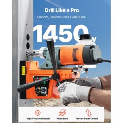 Magneettiporakone 1450W holkkoporaus 50 mm 6 holkkoporia portaaton nopeudensäätö metallipinnoille