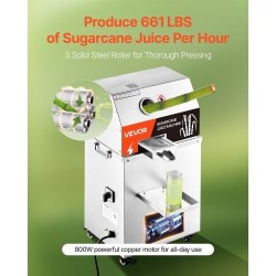 Sähköinen sokeriruokomehustin 800 wattia 3 ruostumatonta telaa 300 kilogrammaa tunnissa pyörillä