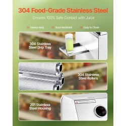 Sähköinen sokeriruokomehustin 800 wattia 3 ruostumatonta telaa 300 kilogrammaa tunnissa pyörillä