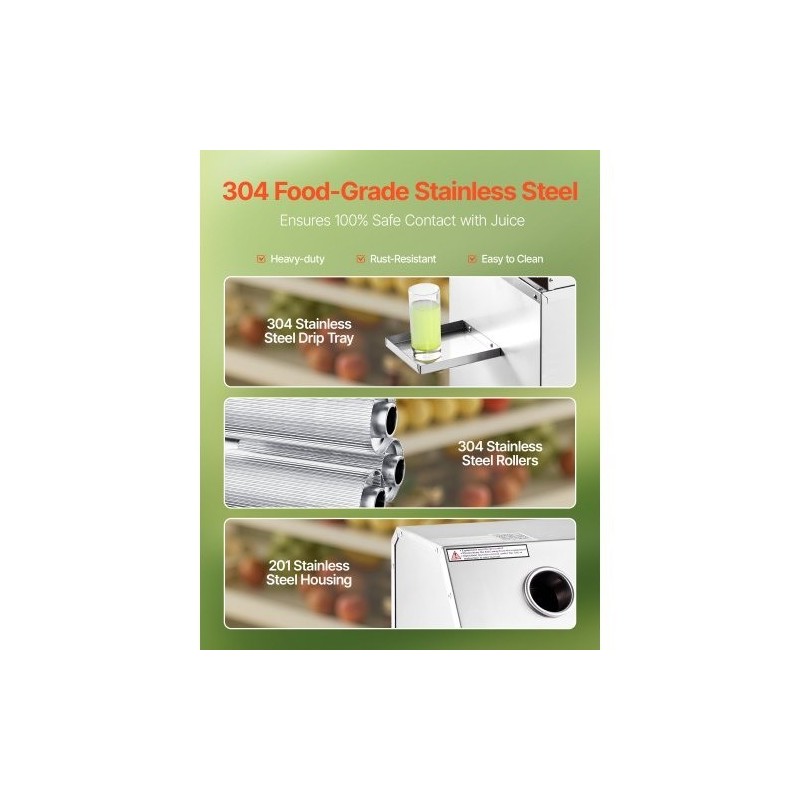 Sähköinen sokeriruokomehustin 800 wattia 3 ruostumatonta telaa 300 kilogrammaa tunnissa pyörillä