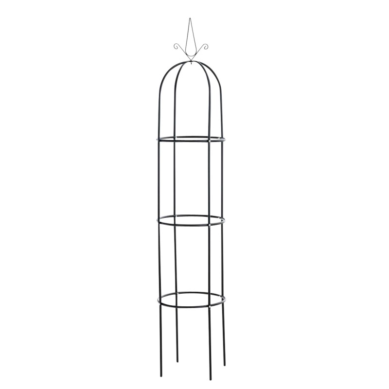 Metallinen ruusupylväs puutarhaan 190 cm korkea musta