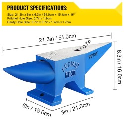 Teräsalasin pudotustaottu 30 kg pyöreä ja tasainen sarvi seppätyöhön