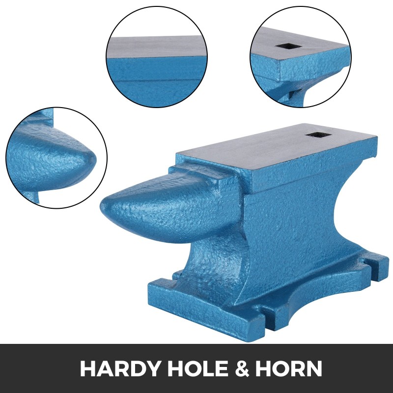 Alasin valurautainen 45 kg yhden sarven neliöreiällä metalliseppien käyttöön