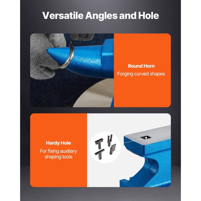 Valurautainen alasin 55 paunaa pyöreällä sarvella neliöreiällä hiottu pinta