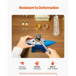 Karkaistu teräsalasin 10 kg kaksi sarvea pyöreä ja neliöreikä sepäntyöhön