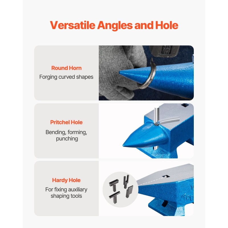 Karkaistu teräsalasin 10 kg kaksi sarvea pyöreä ja neliöreikä sepäntyöhön