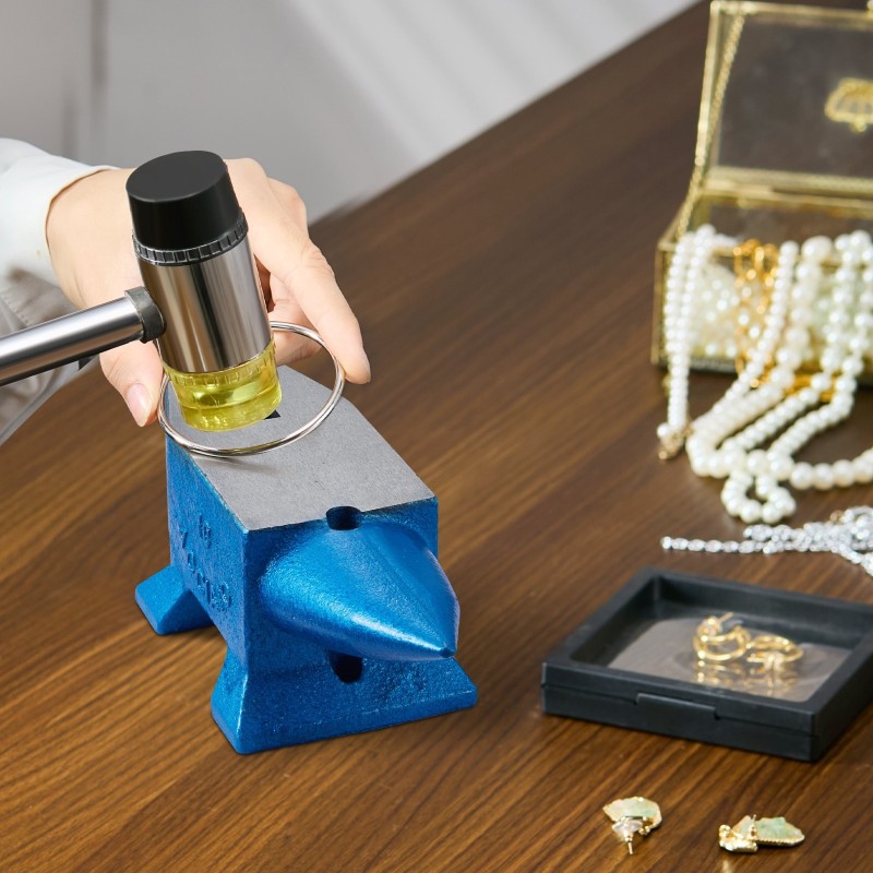 Karkaistu teräsalasin 10 kg kaksi sarvea pyöreä ja neliöreikä sepäntyöhön