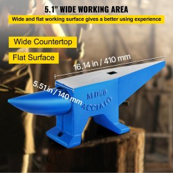 Teräsalja 50 kg sininen taontaan kaksi sarvea pyöreä reikä