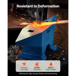 Alasin 60 kg karkaistusta terästä kaksi sarvea pyöreä ja neliöreikä seppätyöhön