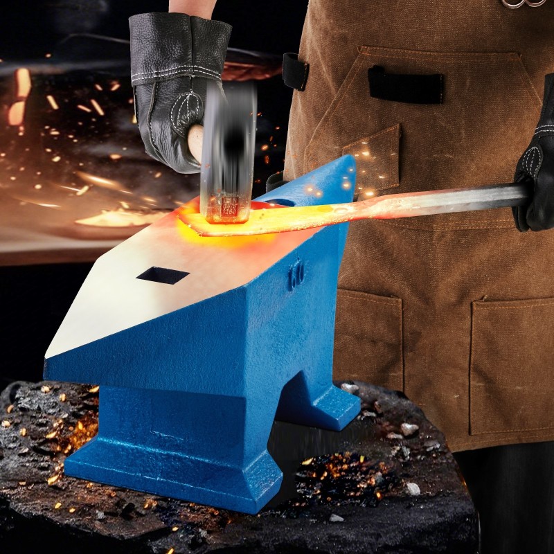 Alasin 60 kg karkaistusta terästä kaksi sarvea pyöreä ja neliöreikä seppätyöhön