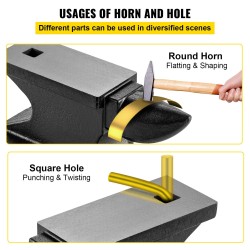 Valurautainen alasin 25 kg yksisarvinen pyöristetty sarvi työtaso 21,8 x 10,4 cm