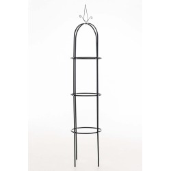 Metallinen ruusupylväs puutarhaan, 190 cm korkea, musta