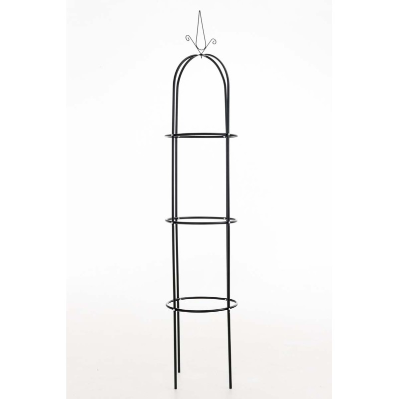 Metallinen ruusupylväs puutarhaan, 190 cm korkea, musta