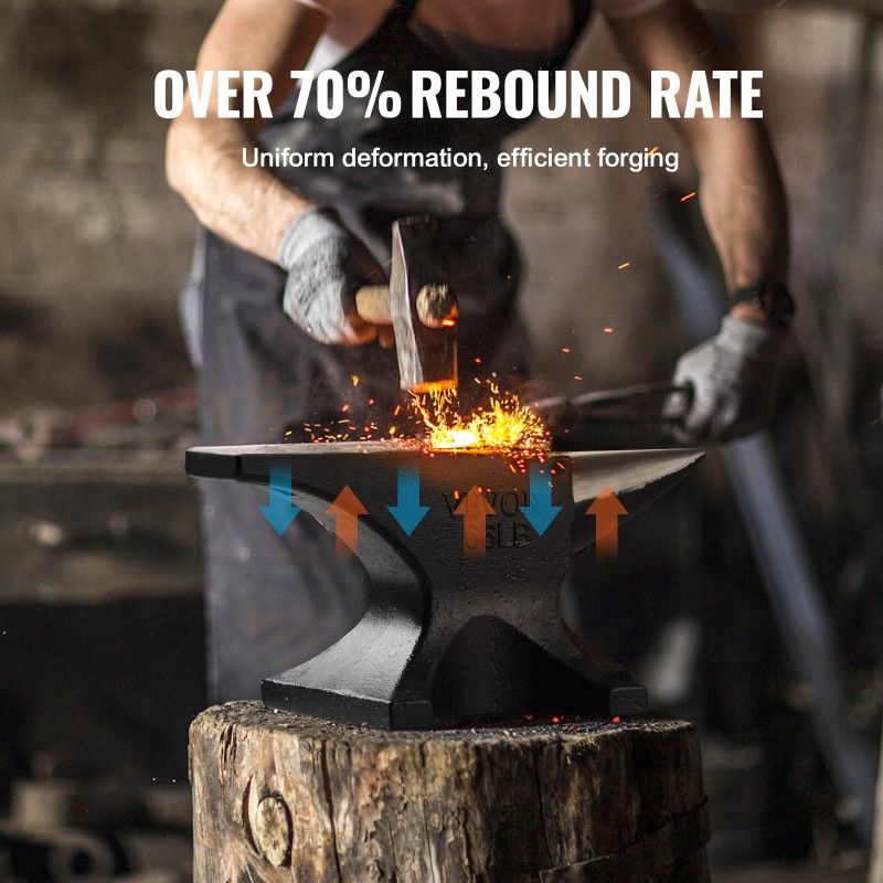 Lontoo-tyylinen valuteräksinen yksisarvinen alasin kolmekymmentä kiloa pyöreä ja neliömäinen reikä