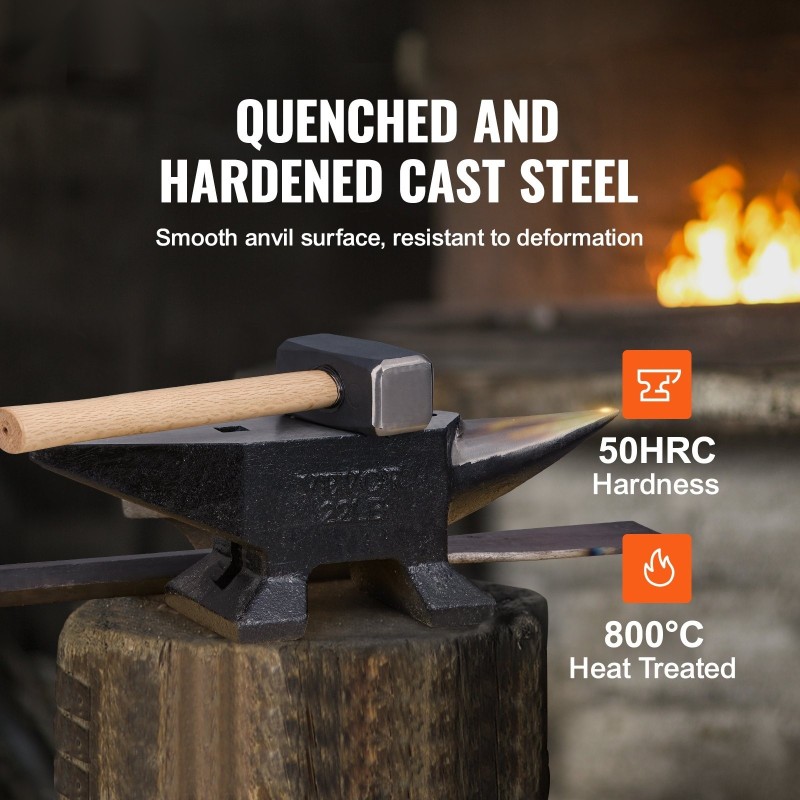 Yksisarvialasin valuteräksinen 10 kg italialaistyylinen työpinta 260x82 mm vakaa jalusta