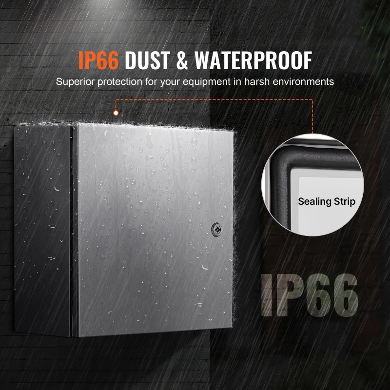 Sähköasennuskotelo 304-ruostumattomasta teräksestä 300 x 300 x 200 mm NEMA 4X