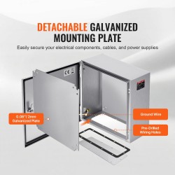 Sähköasennuskotelo 304-ruostumattomasta teräksestä 300 x 300 x 200 mm NEMA 4X