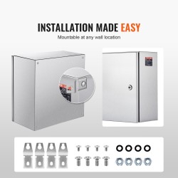 Sähköasennuskotelo 304-ruostumattomasta teräksestä 300 x 300 x 200 mm NEMA 4X