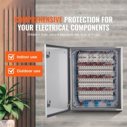 Sähkökotelo 304-ruostumaton teräs 60x50x20 cm seinäkiinnitys IP66 saranoitu ovi lukko