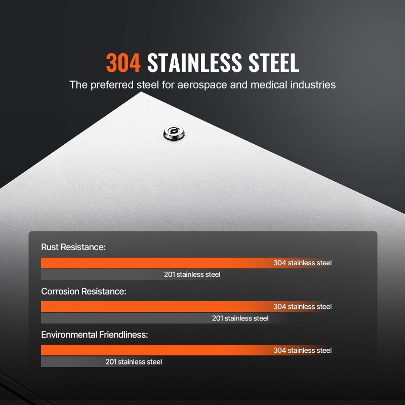 Sähkökotelo 304-ruostumaton teräs 60x50x20 cm seinäkiinnitys IP66 saranoitu ovi lukko