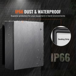 Sähkökotelo 304-ruostumaton teräs 60x50x20 cm seinäkiinnitys IP66 saranoitu ovi lukko