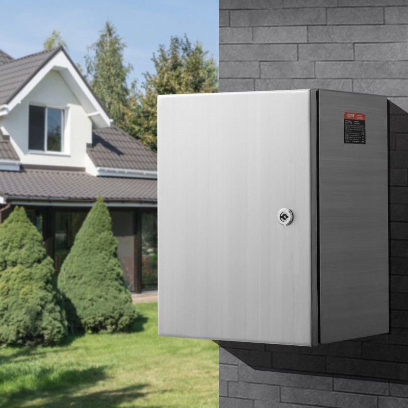 Sähkökotelo SUS304-ruostumatonta terästä 40×30×15 cm seinäkiinnitys ulkokäyttö IP66