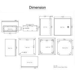 Sähkökotelo SUS304-ruostumatonta terästä 40×30×15 cm seinäkiinnitys ulkokäyttö IP66