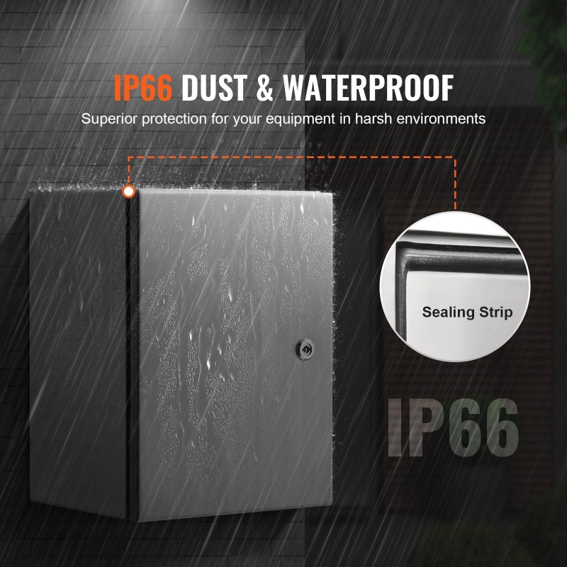Sähkökotelo 304-ruostumattomasta teräksestä 40x30x25 cm IP66 seinäkiinnitys sisä- ja ulkokäyttöön