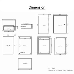 Sähkökotelo 304-ruostumattomasta teräksestä 40x30x25 cm IP66 seinäkiinnitys sisä- ja ulkokäyttöön