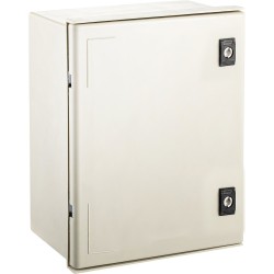 Sähkökotelo lasikuituvahvisteisesta polyesteristä 40x30x20 cm IP66 lukittava saranallinen ovi