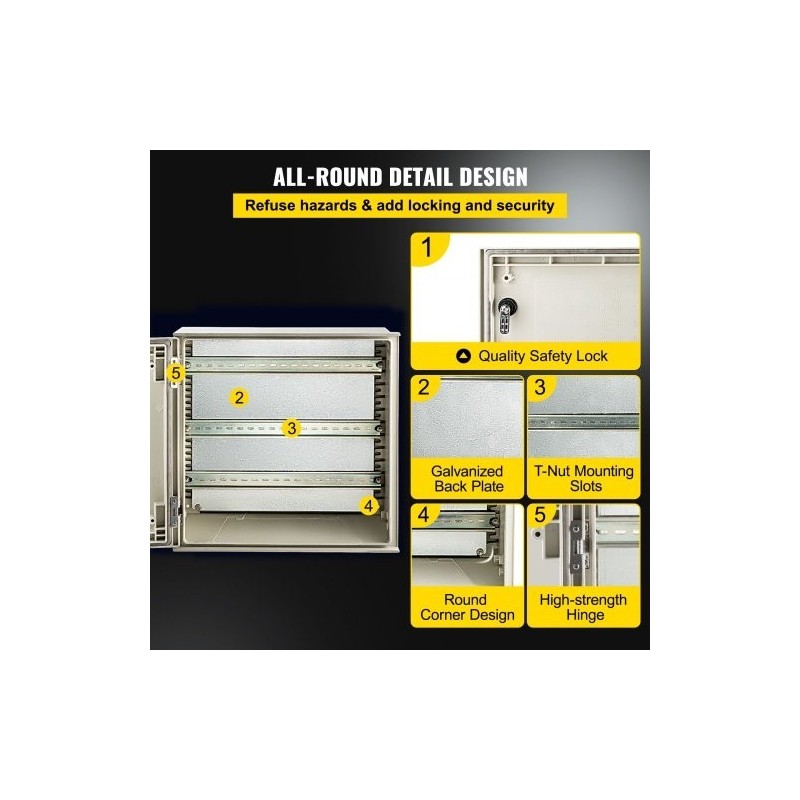 Sähkökotelo lasikuituvahvisteinen polyesteri 40x40x20 cm IP66 NEMA 3X
