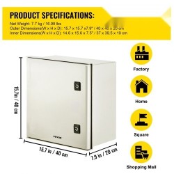 Sähkökotelo lasikuituvahvisteinen polyesteri 40x40x20 cm IP66 NEMA 3X