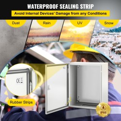 Teräksinen sähkökotelo 1,5 mm kylmävalssattu 50x40x25 cm IP66 sinkitty taustalevy