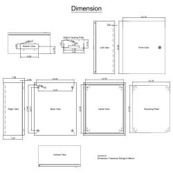 Sähkökotelo hiiliteräs 50x40x20 cm IP66 lukittava sisä- ja ulkokäyttöön