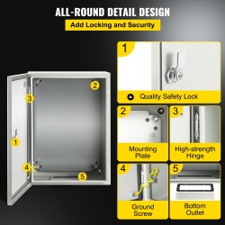Sähkökotelo hiiliteräs 1,5 mm 40x30x20 cm IP66 lukittava