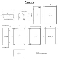 Sähkökotelo 60 x 40 x 25 cm hiiliteräs IP66 NEMA 4X