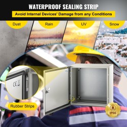 Sähkökotelo teräs 40x40x20 cm IP66 lukittava galvanoidulla kiinnityslevyllä