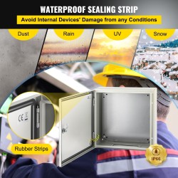 Teräksinen sähkökotelo 40 x 40 x 15 cm IP66 lukittava irrotettava taustalevy