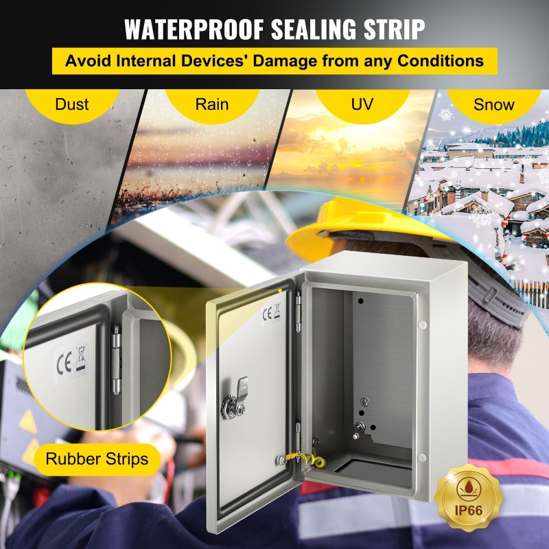 Sähkökotelo teräksinen 1,5 mm 30x20x15 cm IP66 lukittava