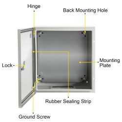 Sähkökotelo hiiliteräs 1,5 mm 20x20x15 cm IP66 lukittava