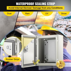 Teräksinen sähkökotelo 25x20x15 cm IP66 NEMA 4X lukittava irrotettava asennuslevy