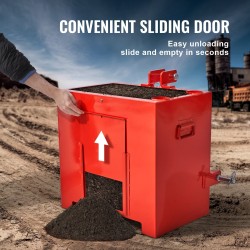 Traktorin teräksinen painolaatikko 3-piste kategoria 1 5ft³ 363 kg 2'' vetokoukulle